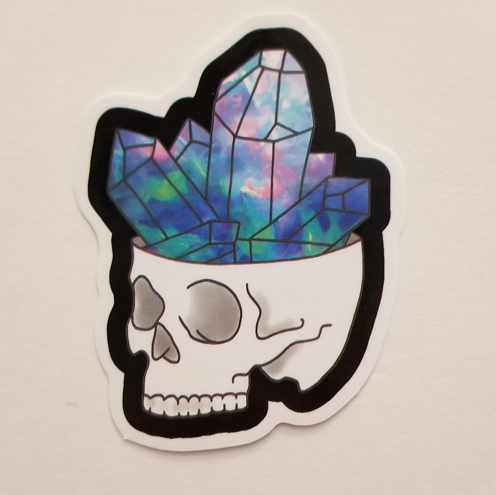 10/$10 Skull & Crystals Sticker
